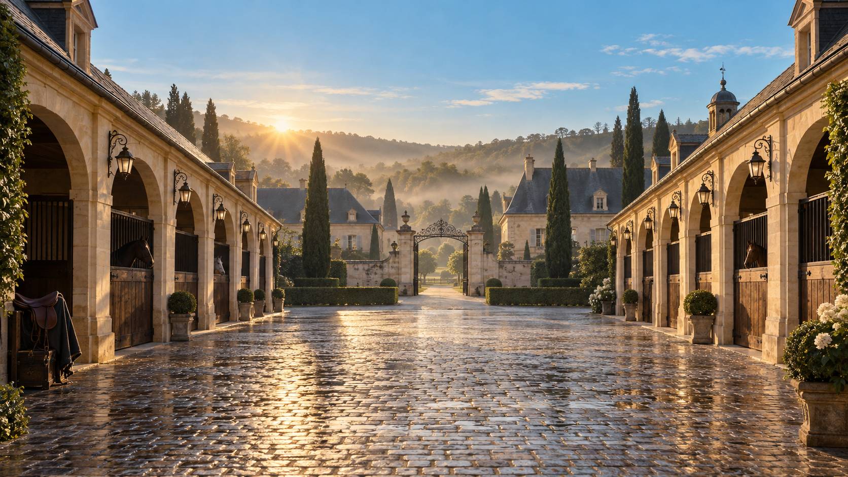 Illustration éditoriale du sujet : À la découverte des 5 écuries les plus magnifiques de France à ne pas manquer