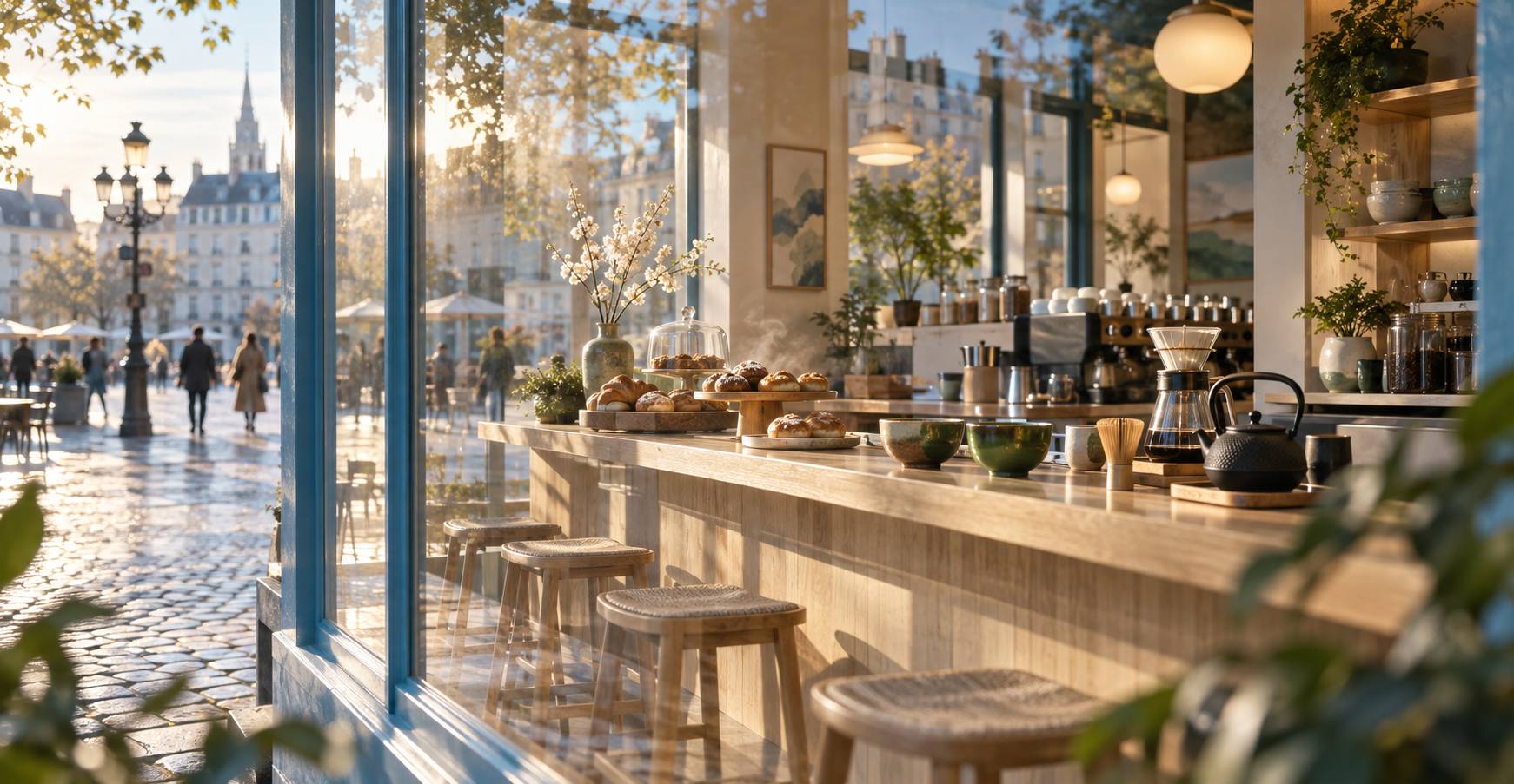 Illustration éditoriale du sujet : Café Okami à Nantes : un voyage unique entre Japon, France et ambiance coffee shop américaine